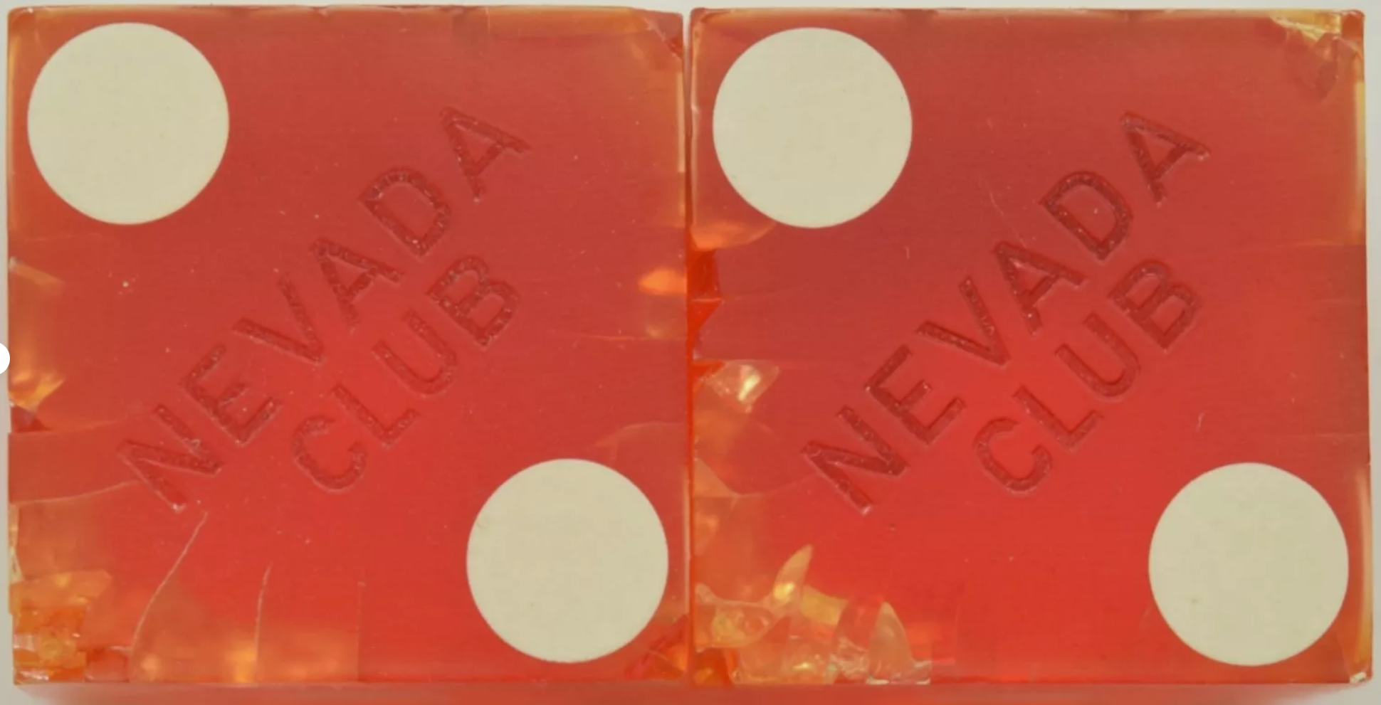 Nevada Club Casino Southpoint Nevada Pair of Dice 1970's