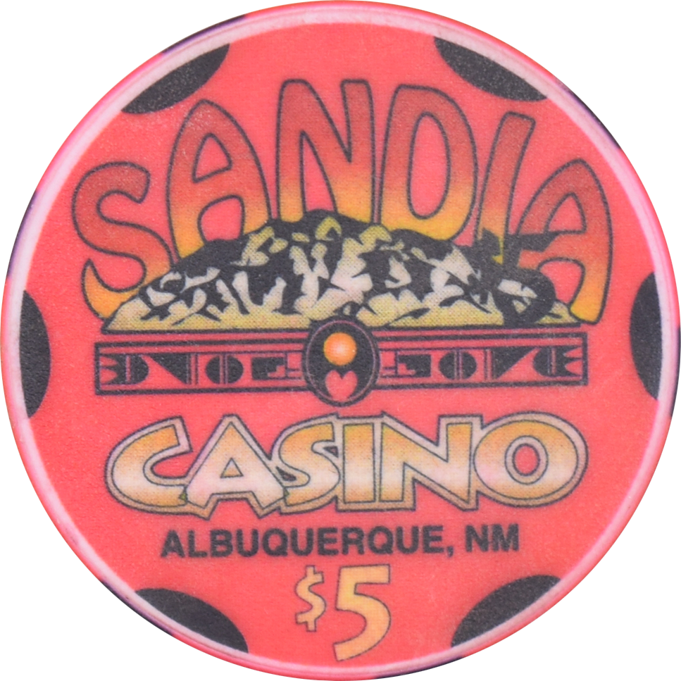 Sandia Resort and Casino Albuquerque New Mexico $5 Chip 1998