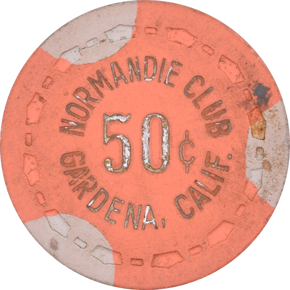 Normandie Club Casino Gardena California 50 Cent Chip