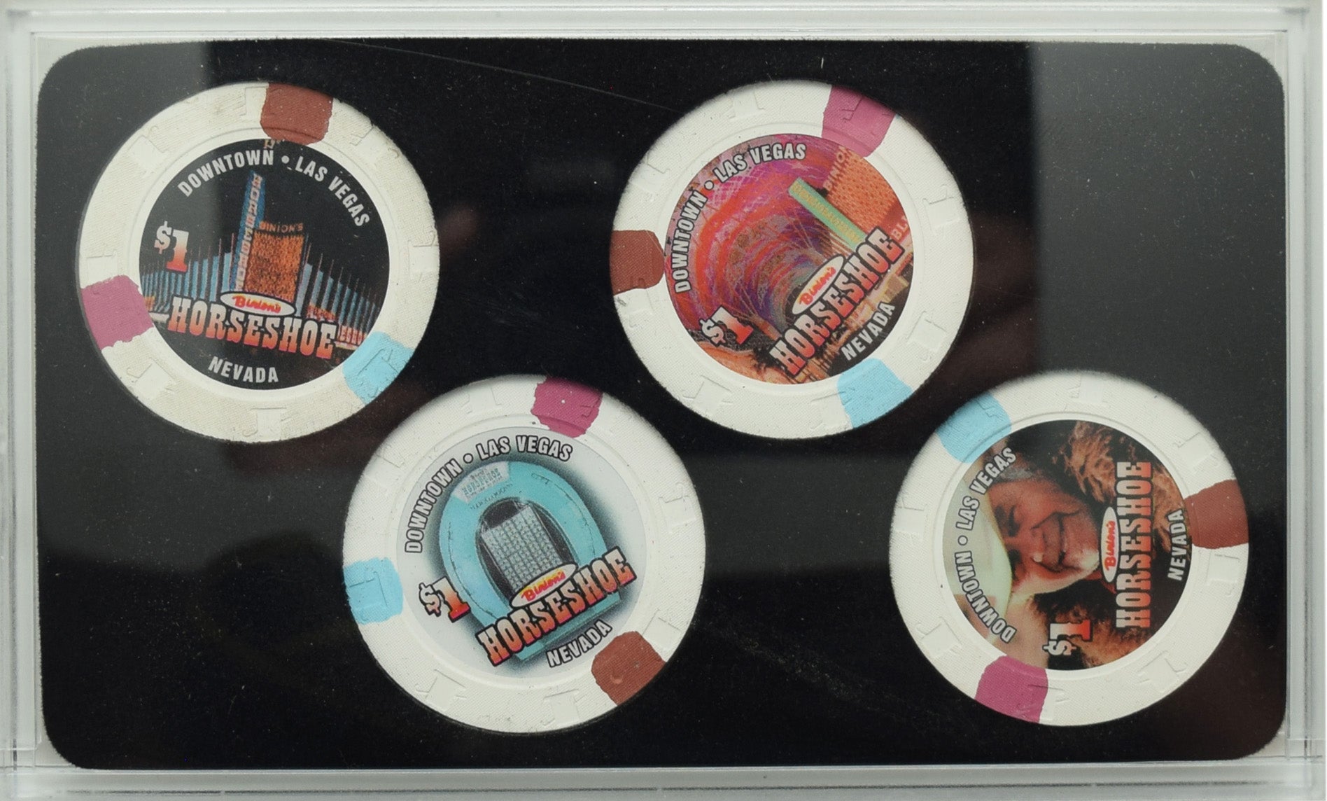 Horseshoe Club (Binion's) Casino Las Vegas Nevada Set of 4 $1 Chips