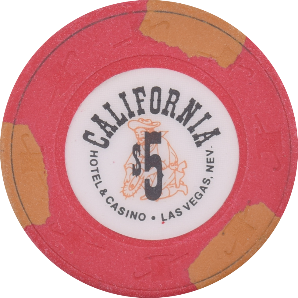 California Hotel Casino Las Vegas Nevada $5 Chip 1970s