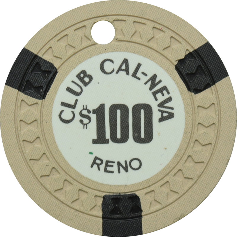 Club Cal-Neva Casino Reno Nevada $100 Cancelled Chip 1960s