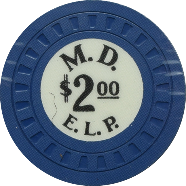 M.D. (Habana-Madrid Casino) Havana Cuba $2 Hub Mold Chip