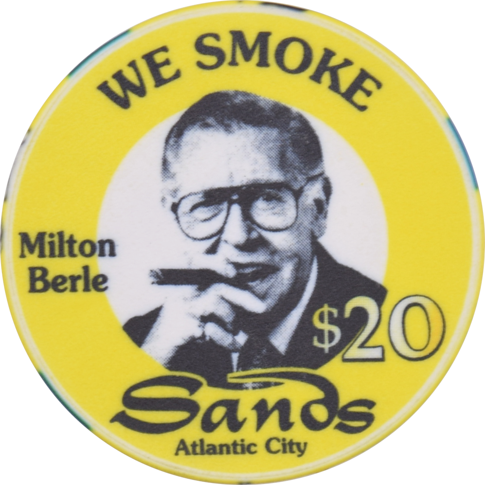 Sands Casino Atlantic City New Jersey $20 "We Smoke" Milton Berle Chip