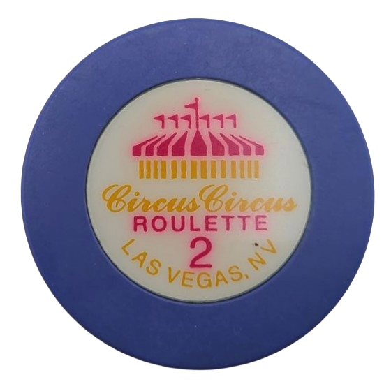 Circus Circus Casino Las Vegas Nevada Roulette Purple Chip 1990's