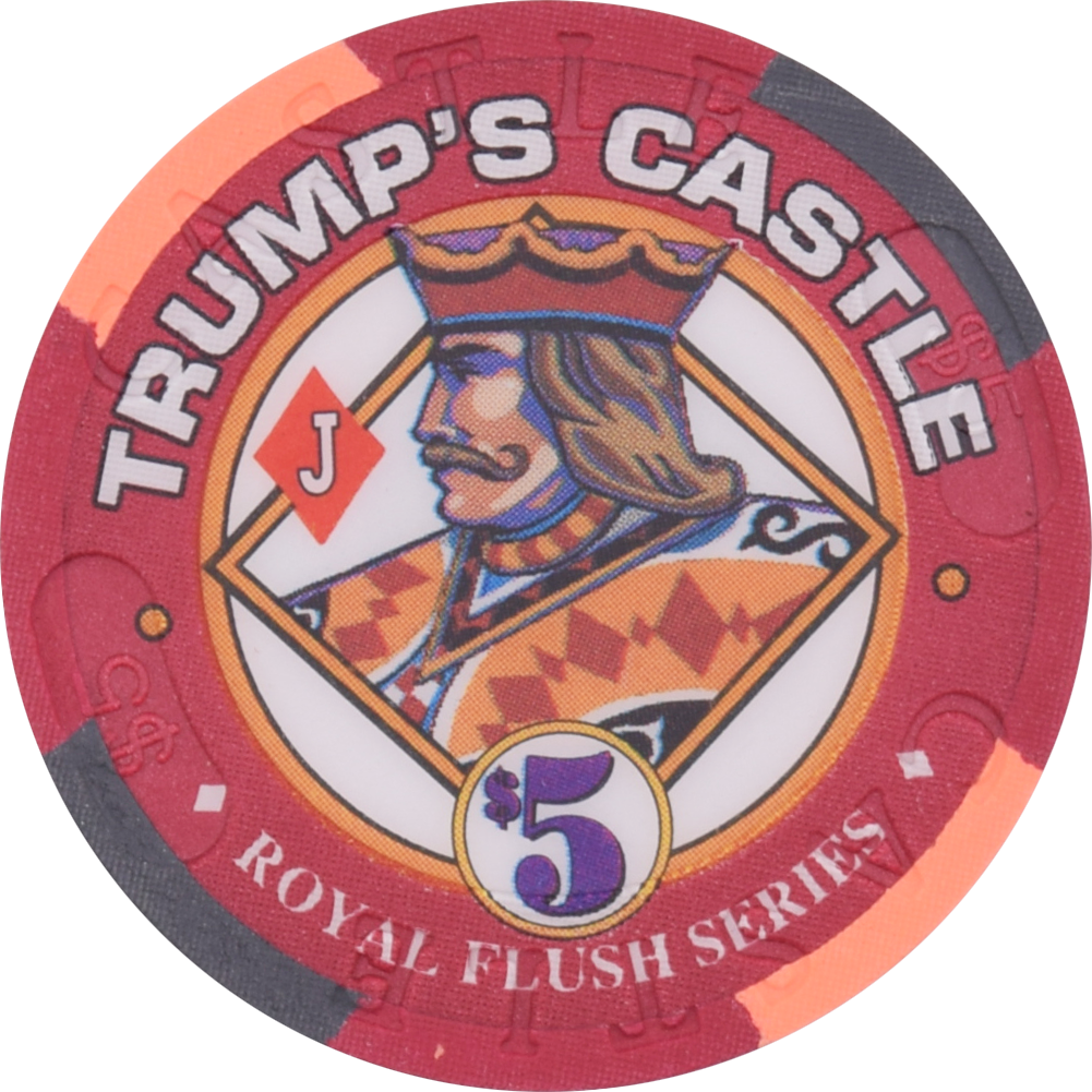 Trump's Castle Casino Atlantic City New Jersey $5 Jack of Diamonds Chip