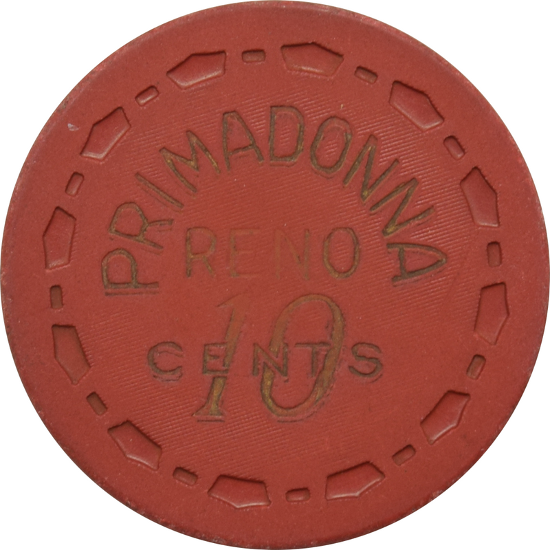 Primadonna Casino Reno Nevada 10 Cent Chip 1955
