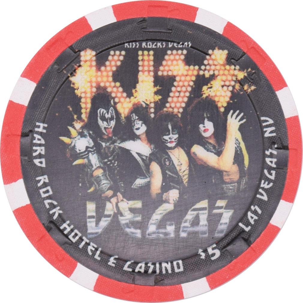 Hard Rock Casino Las Vegas Nevada $5 KISS Chip 2014