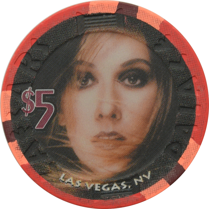 Caesars Palace Casino Las Vegas Nevada $5 Celine Dion Hair on Face Chip 2003
