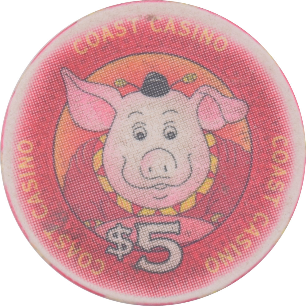 Coast Casino New Westminster British Columbia $5 Pig Chip