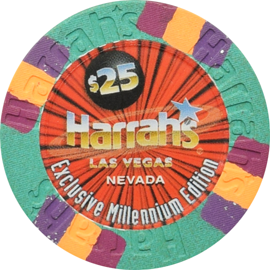 Harrah's Casino Las Vegas Nevada $25 Millennium Chip 2000