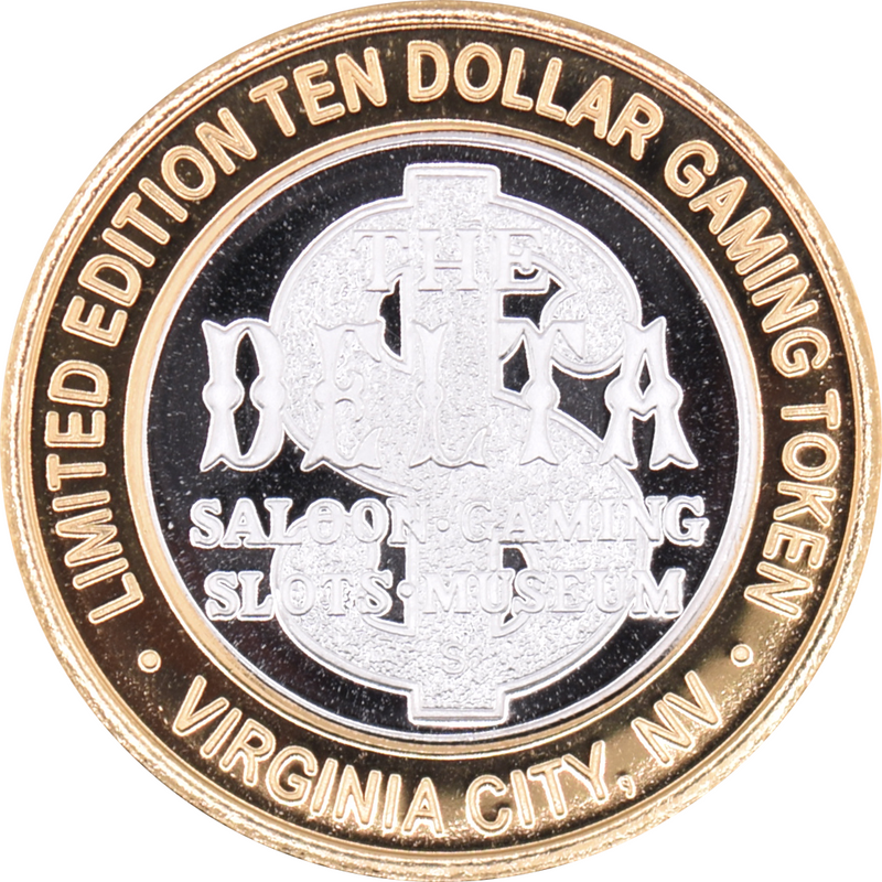 Delta Saloon (Club) Virginia City Nevada "V & T Railroad" $10 Silver Strike Silver Clad 2008