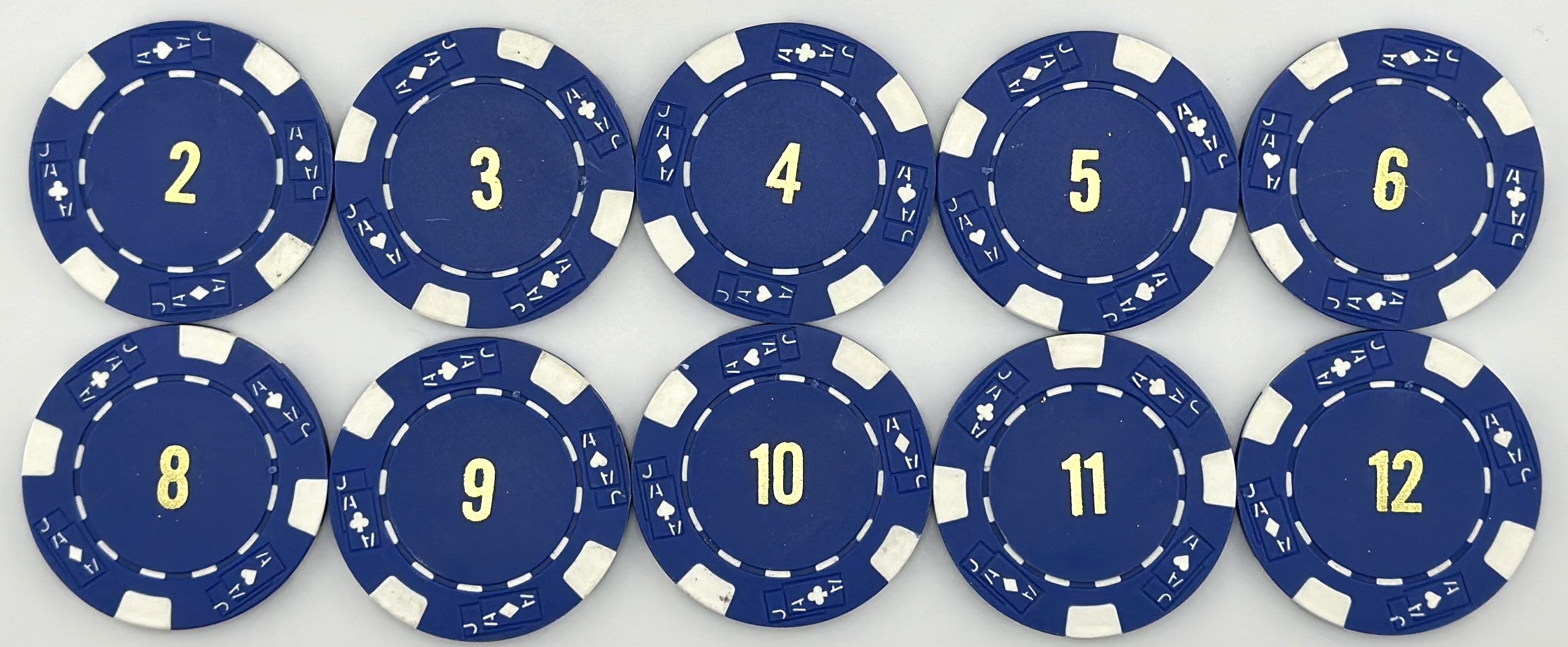 Sequential Mixed Game Poker Chips (2-12)