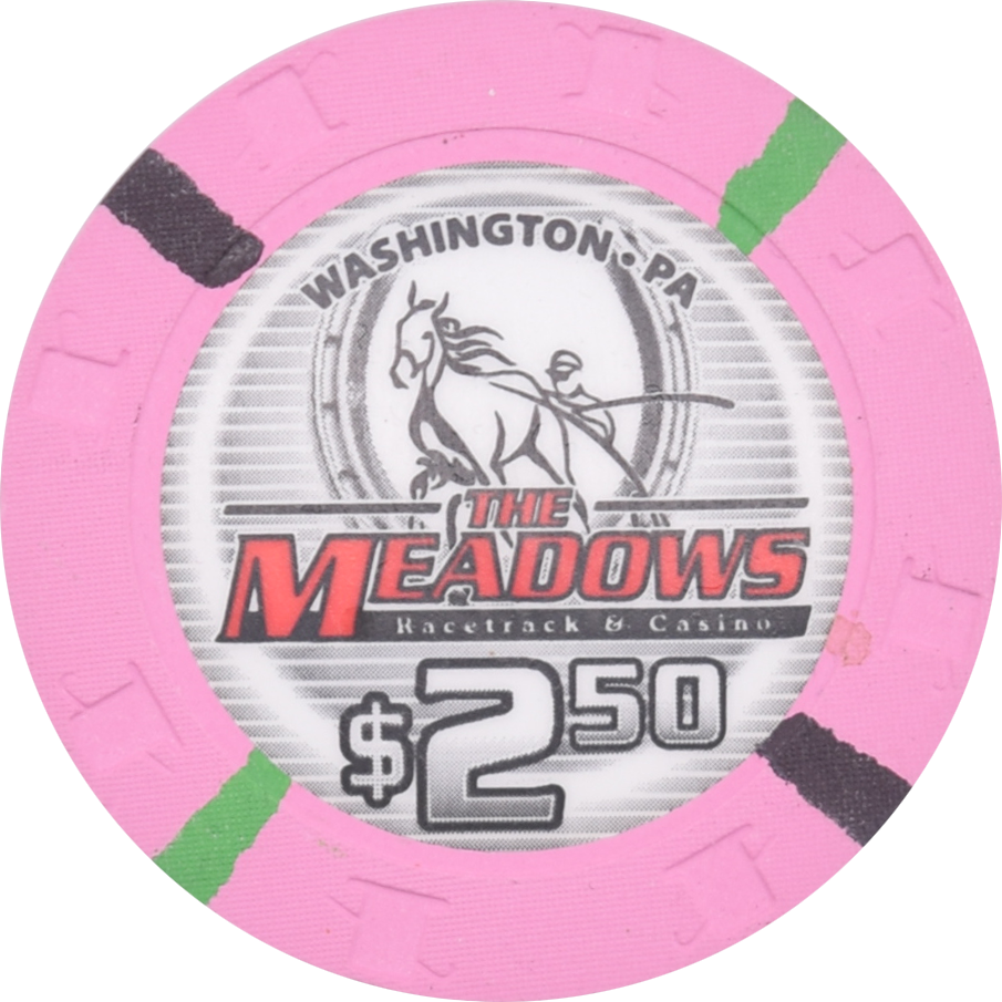 The Meadows Racetrack & Casino Washington Pennsylvania $2.50 Chip