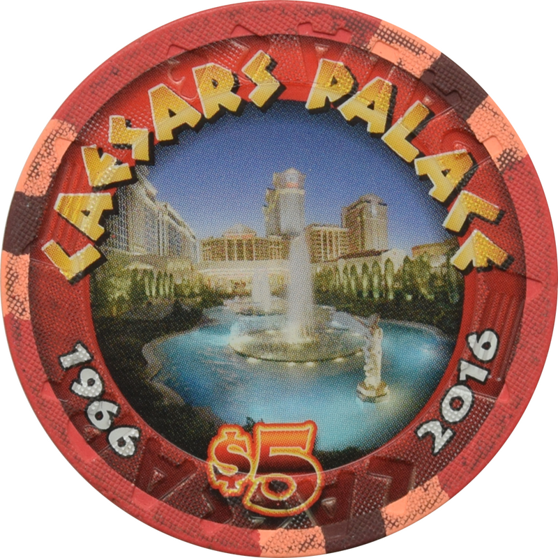 Caesars Palace Casino Las Vegas Nevada $5 50th Anniversary Color Photo Chip 2016