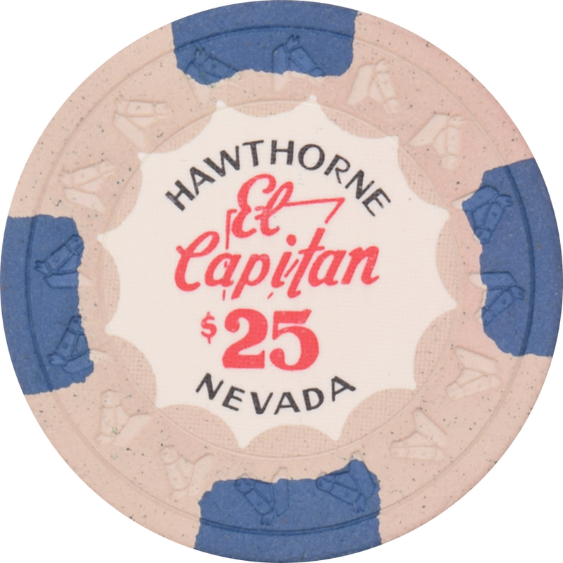El Capitan Casino Hawthorne Nevada $25 Chip 1975