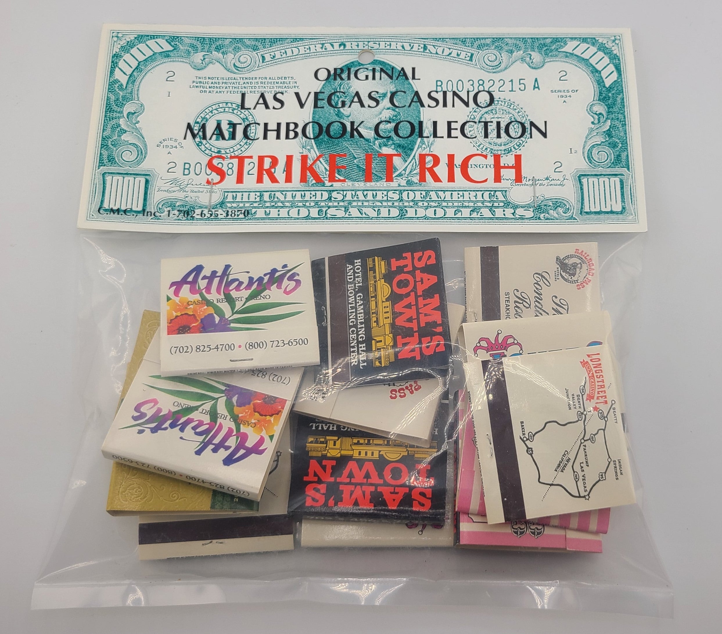 Bag of 15 Matchbooks from Casinos in Nevada