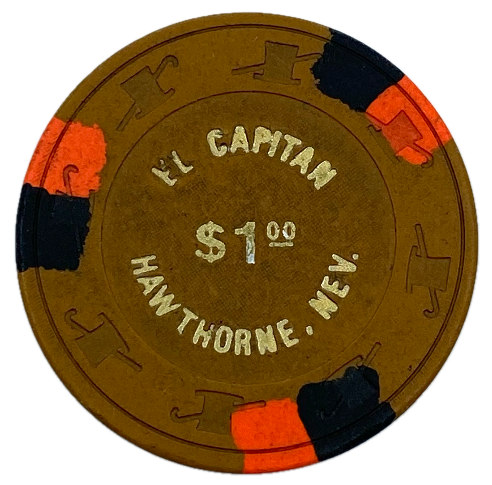 El Capitan Casino Hawthorne Nevada $1 Chip 1980s