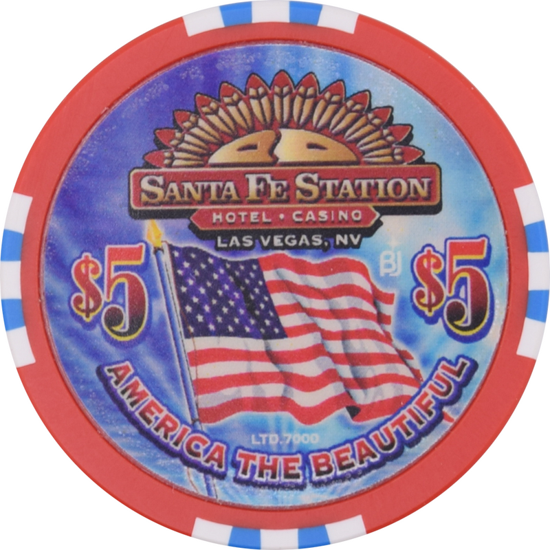 Santa Fe Station Casino Las Vegas Nevada $5 America the Beautiful Chip 2002