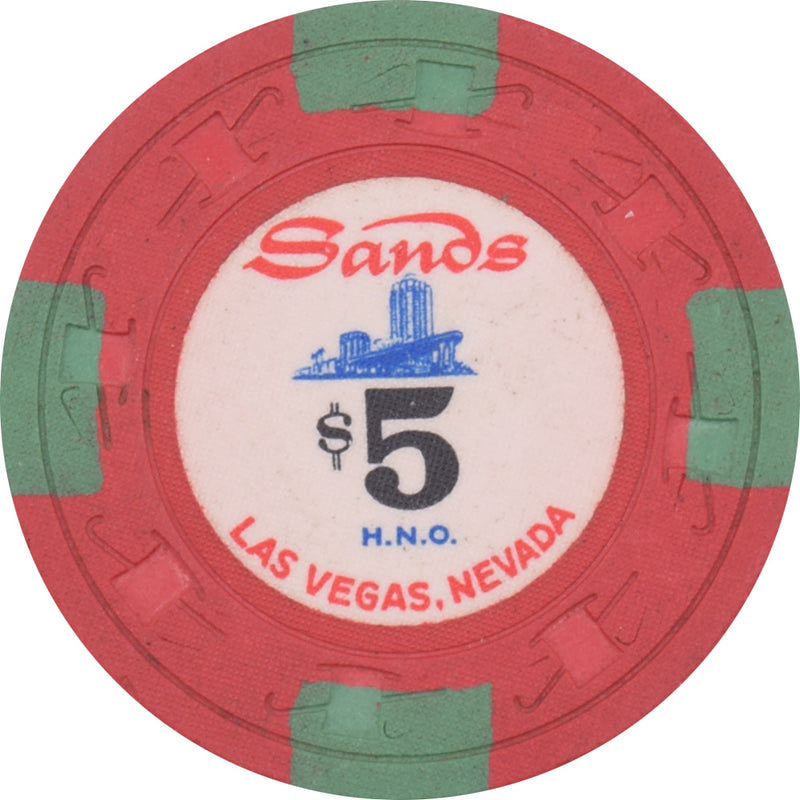 Sands Casino Las Vegas Nevada $5 HNO Chip 1970s