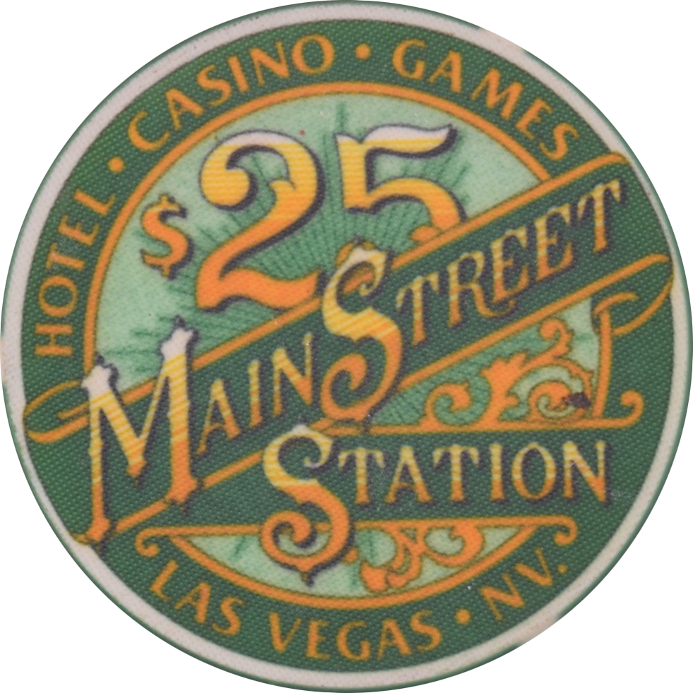 Main Street Station Casino Las Vegas Nevada $25 Chip 1991