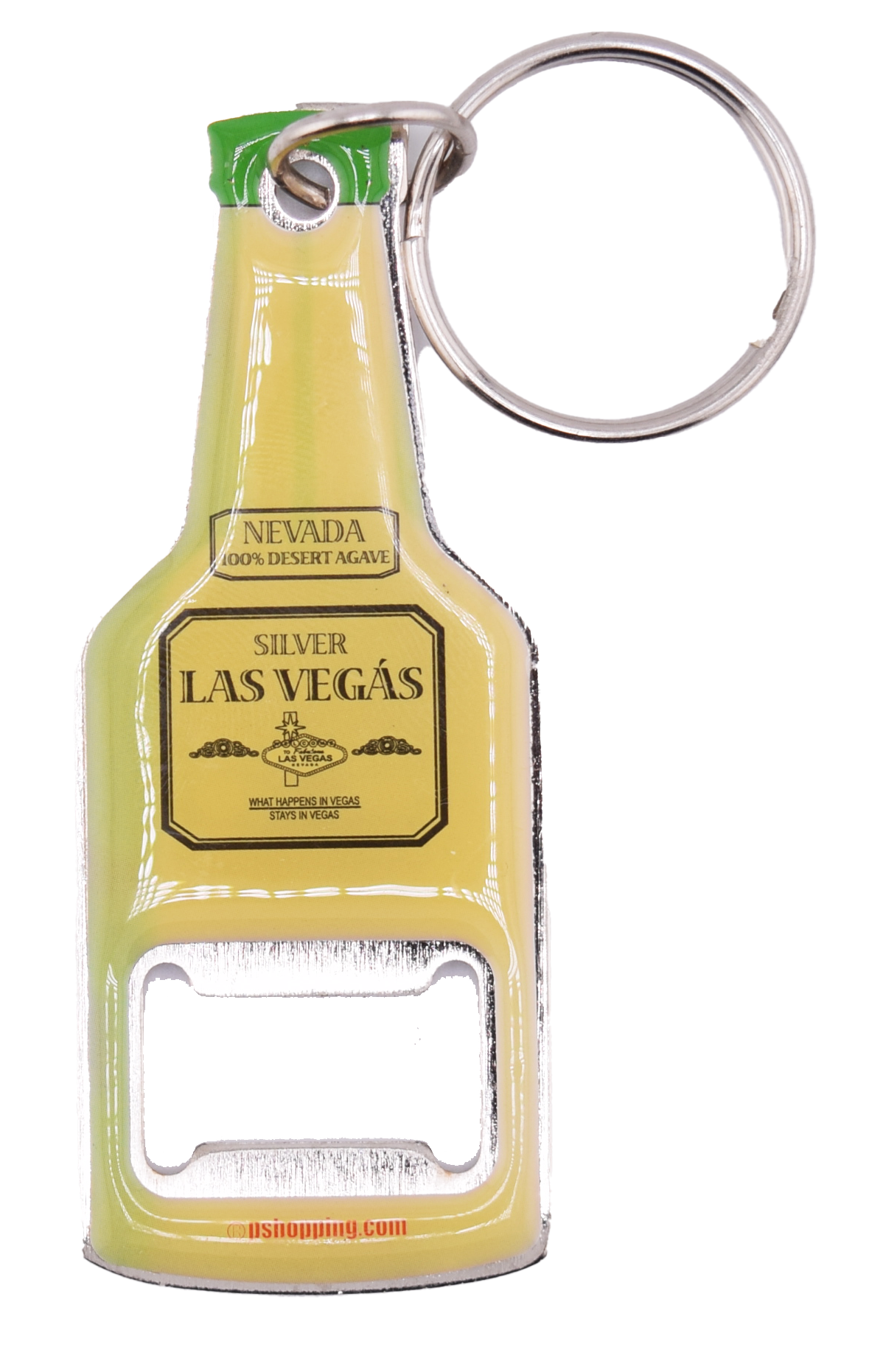 Las Vegas Silver Bottle Opener Key Ring