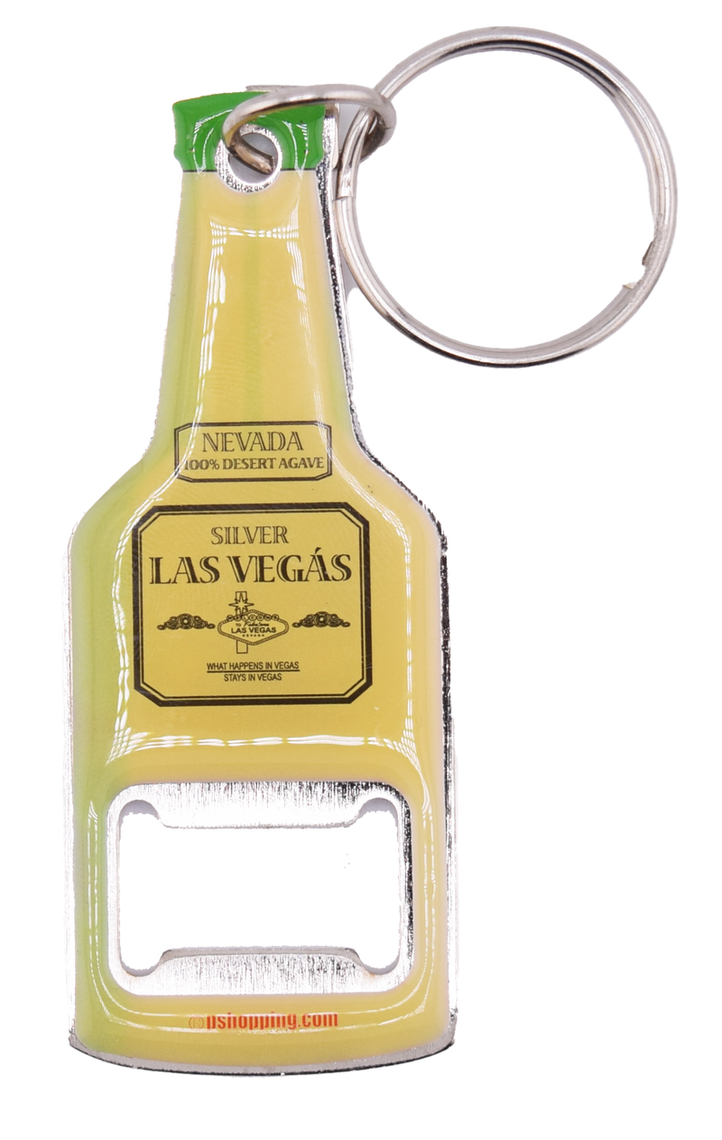 Las Vegas Silver Bottle Opener Key Ring