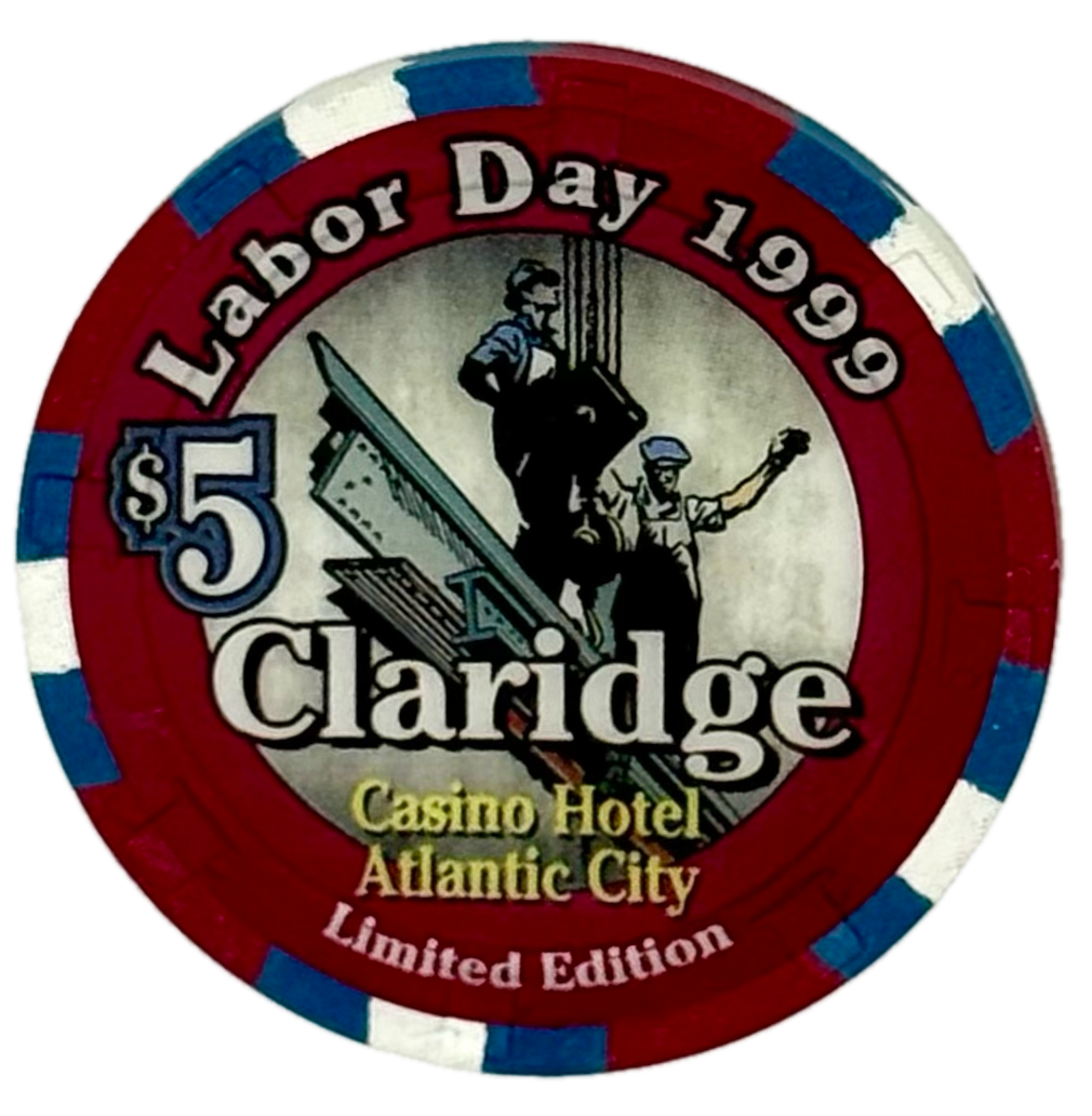 Claridge Casino Atlantic City NJ $5 Labor Day Chip 1999