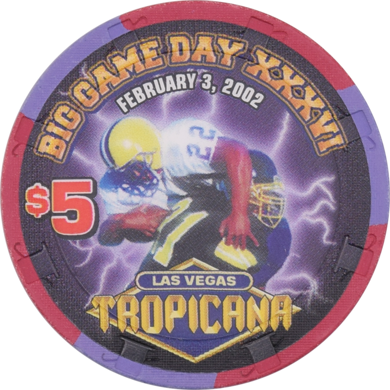 Tropicana Casino Las Vegas Nevada $5 Football XXXVI Chip 2002