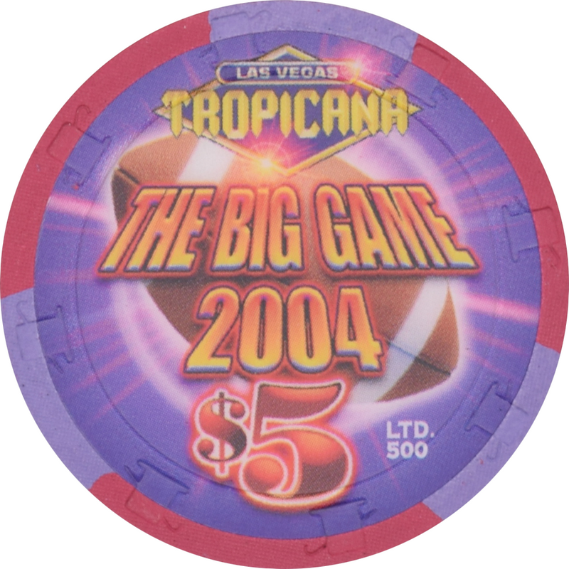 Tropicana Casino Las Vegas Nevada $5 Big Game Day Chip 2004