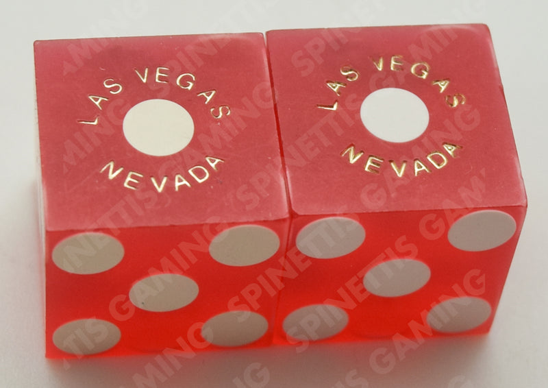 Casino Royale Las Vegas Nevada Red Sanded Pair of Dice