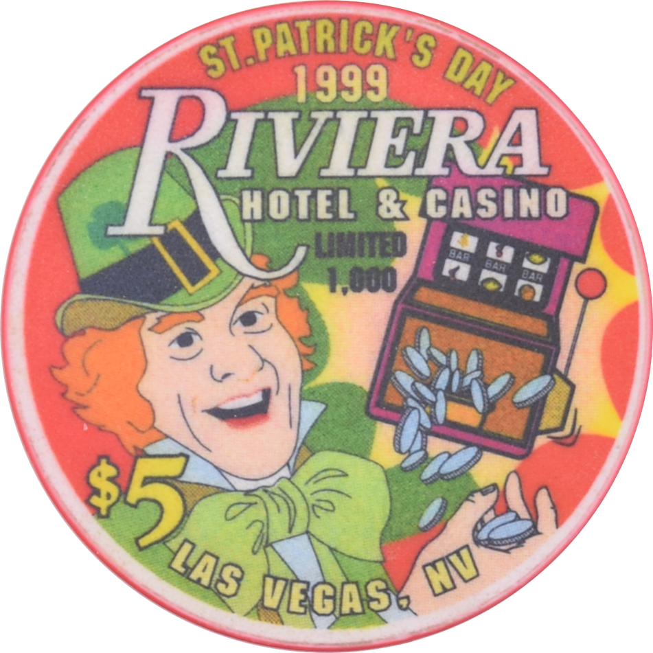 Riviera Casino Las Vegas Nevada $5 St. Patrick's Day Chip 1999