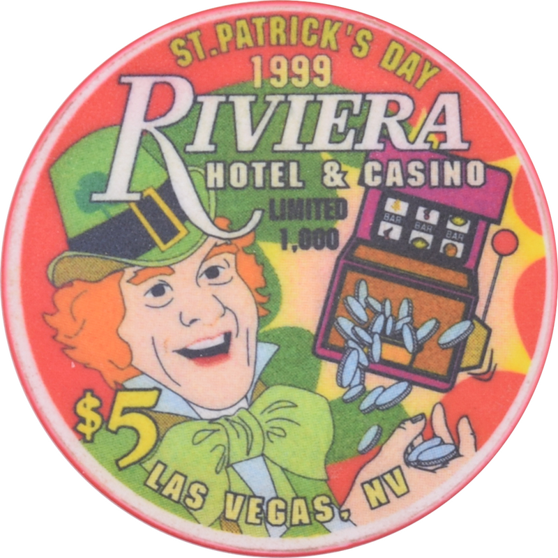 Riviera Casino Las Vegas Nevada $5 St. Patrick's Day Chip 1999