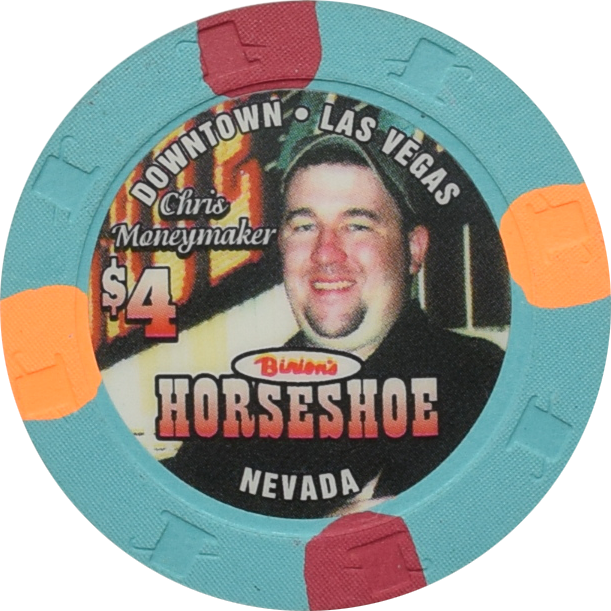 Horseshoe Club (Binion's) Casino Las Vegas Nevada $4 Chris Moneymaker Chip 2004