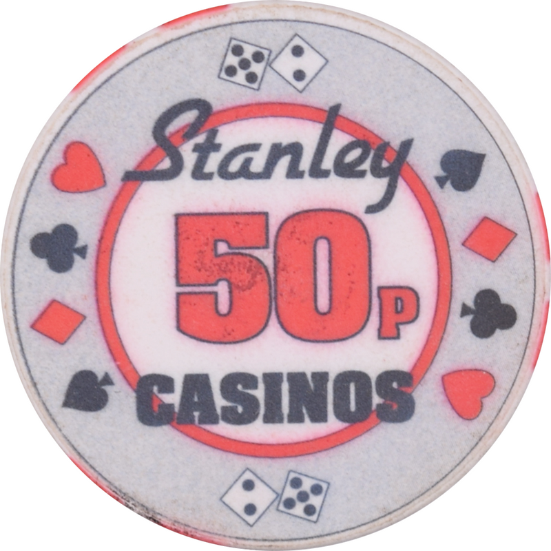 Stanley Casinos United Kingdom UK 50p Ceramic Chip