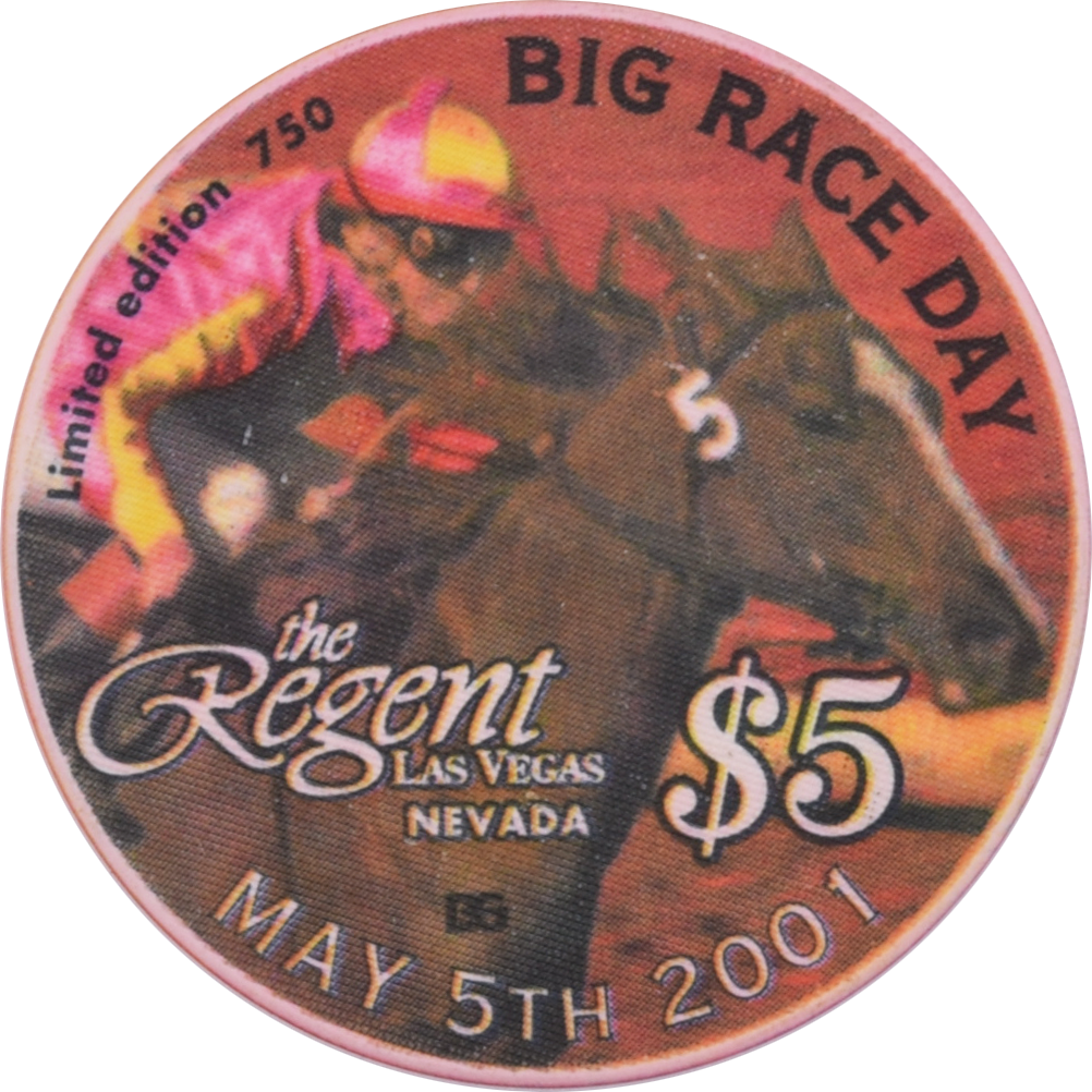 The Regent Casino Las Vegas Nevada $5 Big Race Day Chip 2001