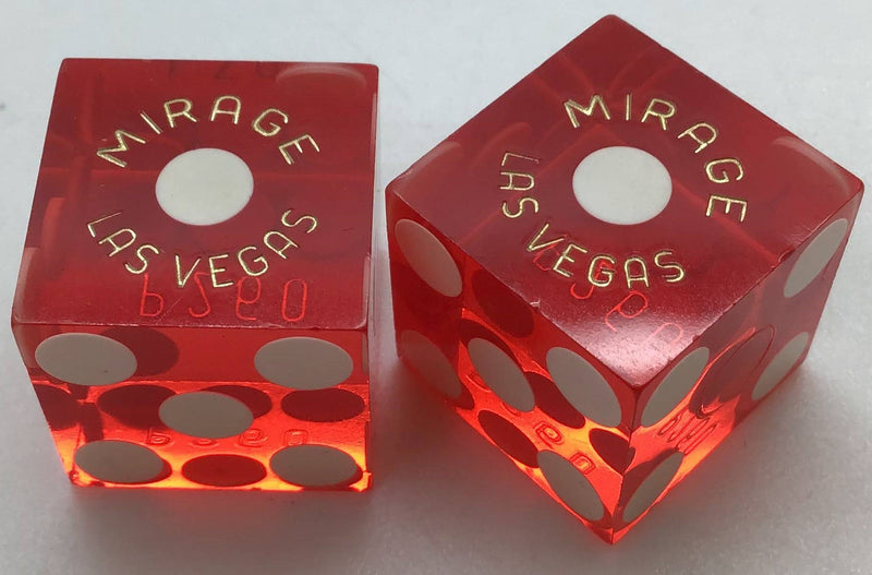 Mirage Hotel and Casino Las Vegas Nevada Red Dice Pair