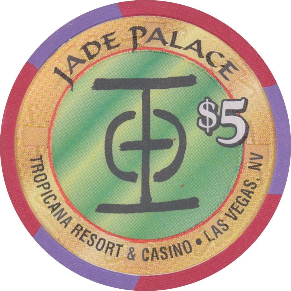 Tropicana Casino Las Vegas Nevada $5 Jade Palace Chip 1997