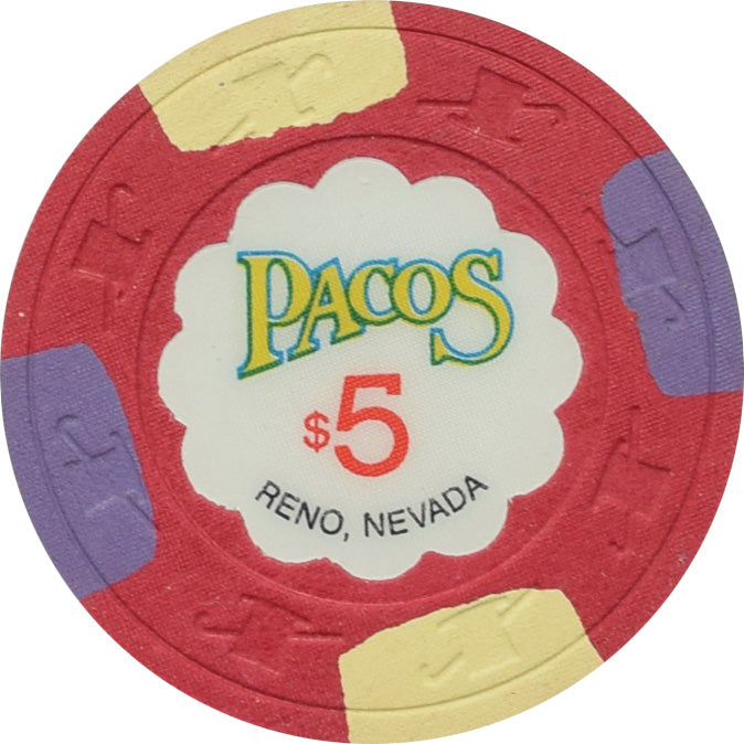 Pacos Casino Reno Nevada $5 Chip 1989