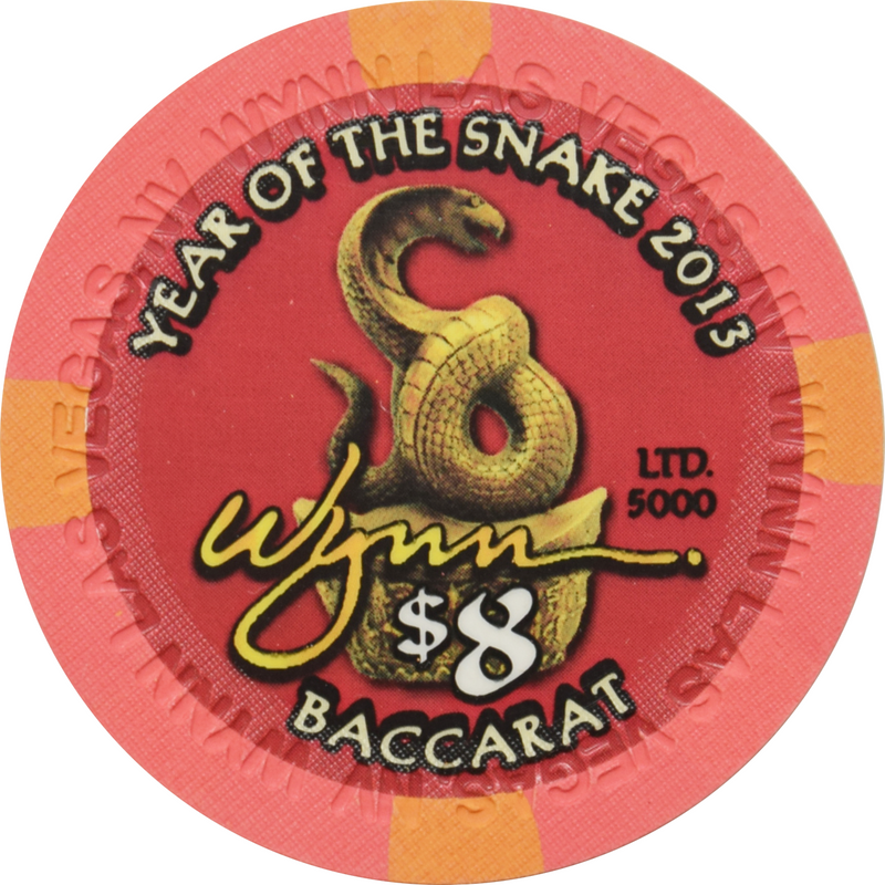 Wynn Casino Las Vegas Nevada $8 Year of the Snake 43mm Chip 2013