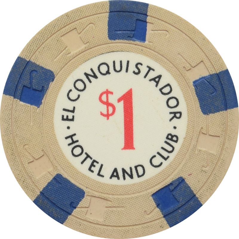 El Conquistador Hotel and Club Puerto Rico $1 Chip (Blue Spots)