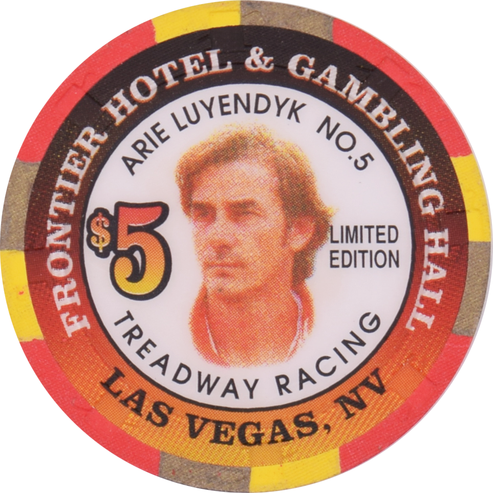 Frontier Hotel Casino Las Vegas Nevada $5 Arie Luyendyk No. 5 Chip 1997