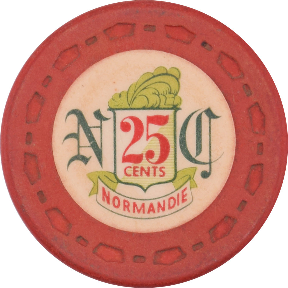 Normandie Club Casino Gardena California 25 Cent Chip