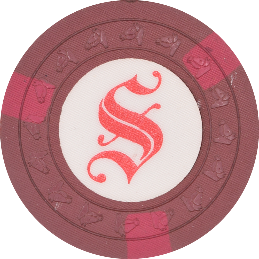 Saratoga Club Casino Santa Clara California Maroon Red Spots Chip
