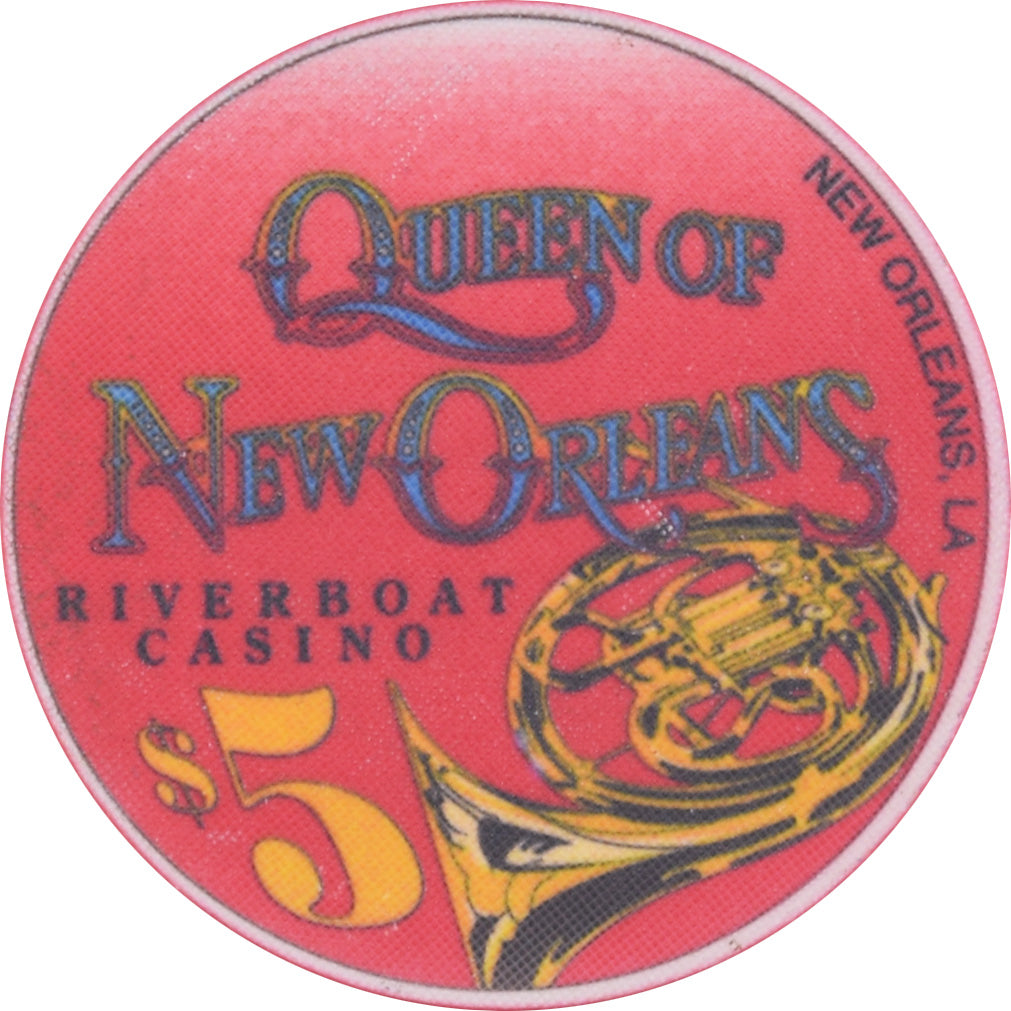 Hilton Queen of New Orleans Riverboat Casino New Orleans Louisiana $5 Secondary Chip