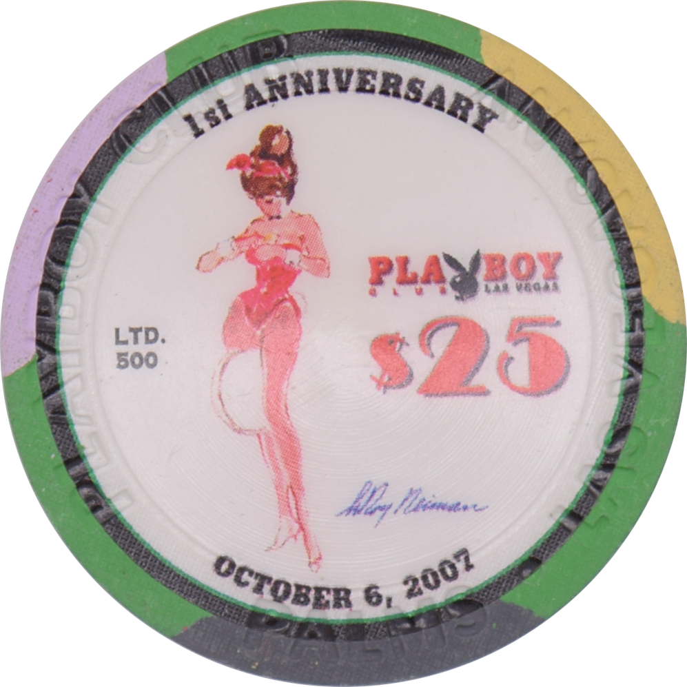 Palms Playboy Club Casino Las Vegas Nevada $25 Playboy Club 1st Anniversary Chip 2007