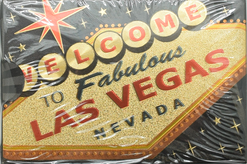 Las Vegas Sign Foil Plastic Playing Cards (Gold & Black)