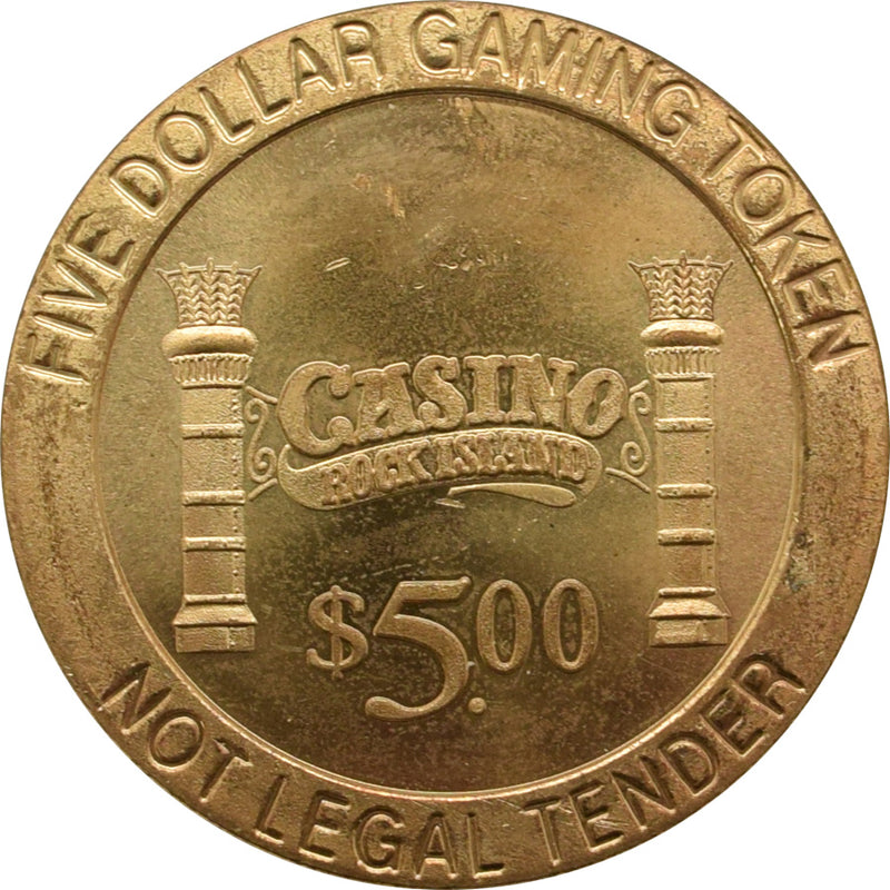 Casino Rock Island Rock Island Illinois $5 Token