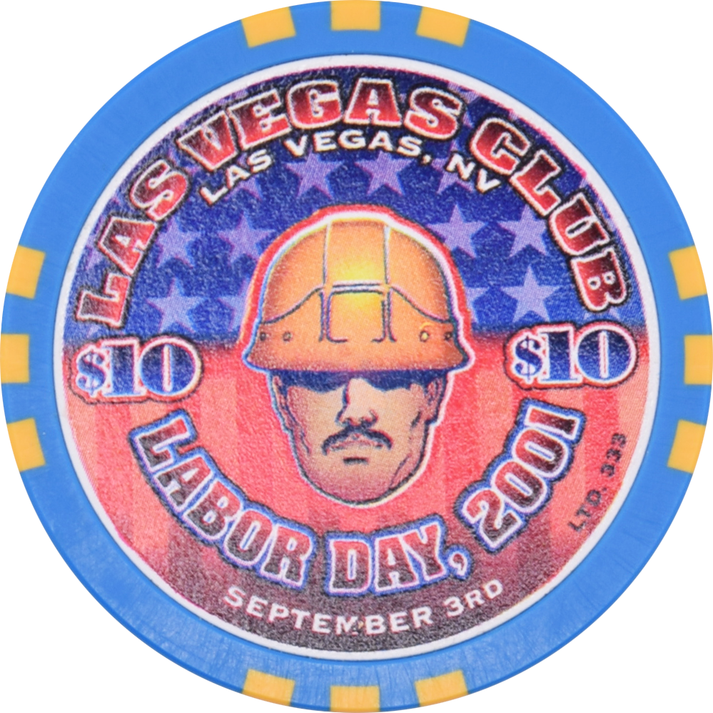 Las Vegas Club Casino Las Vegas Nevada $10 Labor Day Chip 2001