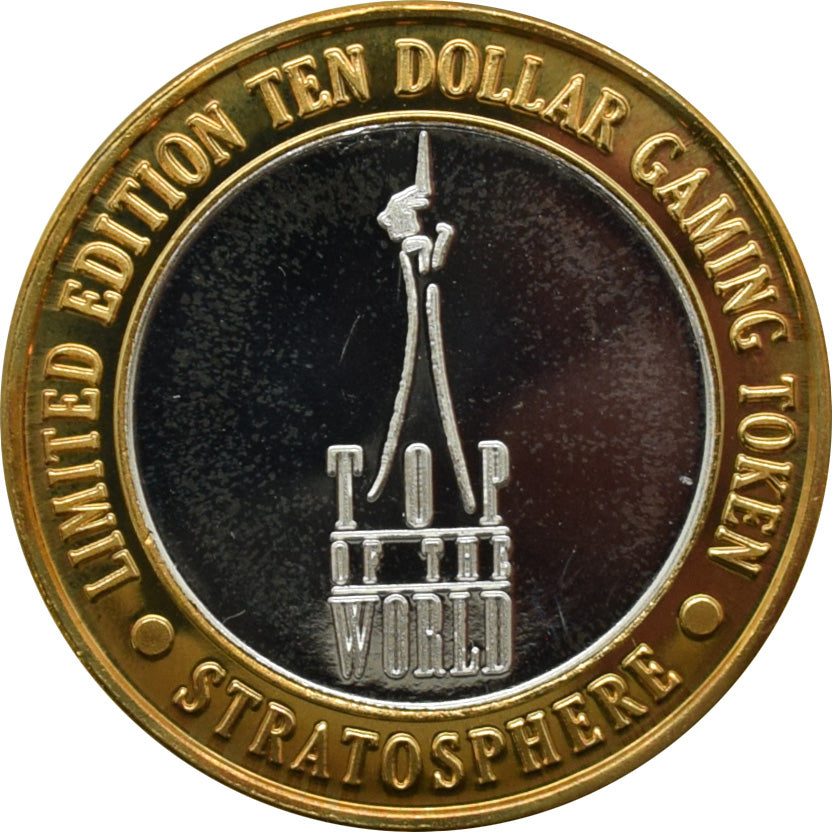 Stratosphere Casino Las Vegas "Top of the World" $10 Silver Strike .999 Fine Silver 1996